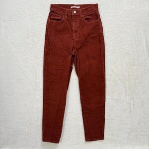 Levi's Corduroy Pants Women 27 Rust Brown High Waisted Mom Jean Tapered